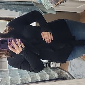 Free People black zipup sweater/jacket M